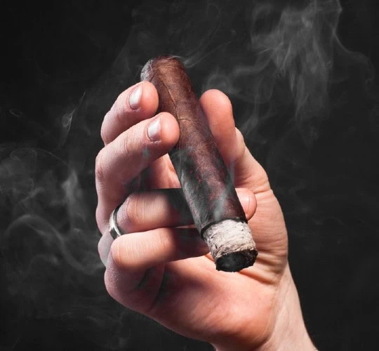 the myths cigar with ash